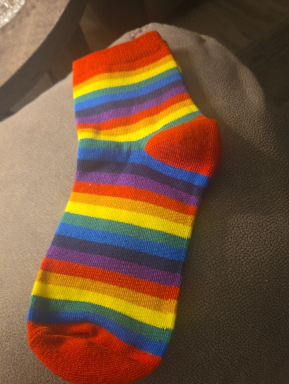 5 Pairs Rainbow Stripe Girls Ankle Socks - Multicolor